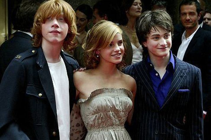 Emma Watson ásamt mótleikurum sínum úr Harry Potter.