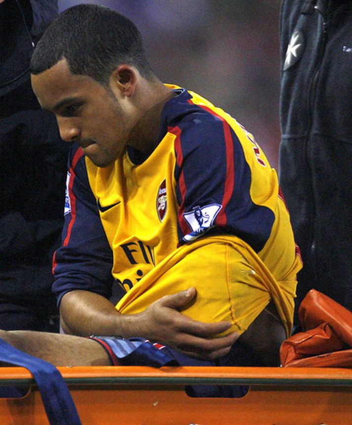 Theo Walcott hjá Arsenal er alltaf meiddur.