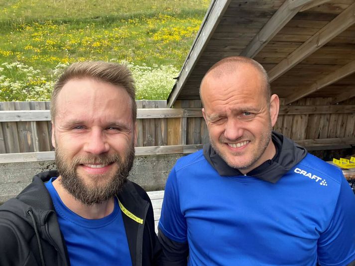 Sigurður Kristján Nikulásson (t.v.) og Stefán Ólafur Stefánsson settu Ekki gefast upp! á fót árið 2016. Þar er boðið upp á fjölbreytt námskeið fyrir börn og unglinga sem glíma við kvíða og þunglyndi.