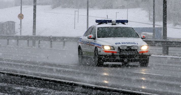 Maðurinn tók ekki eftir eftirför lögreglu í Ártúnsbrekkunni.