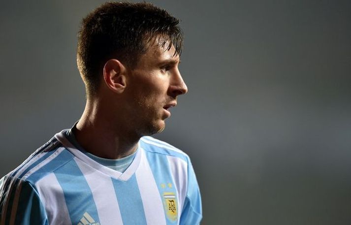 Messi í leik með Argentínu.