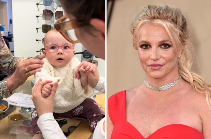 Britney er ein þeirra 140 milljón manna sem hefur horft á myndbandið af Yrsu litlu að fá gleraugu í fyrsta sinn.