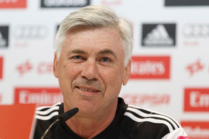 Ancelotti á blaðamannafundi fyrir leikinn gegn Getafe.