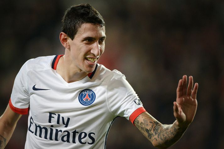 Angel Di Maria fagnar í kvöld.