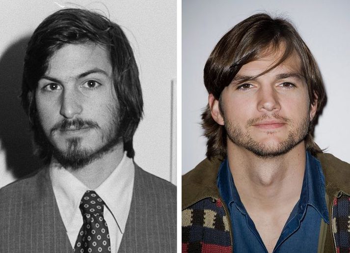 Ashton Kutcher þurfti enga hárkollu til að passa inn í hlutverk Steves Jobs.