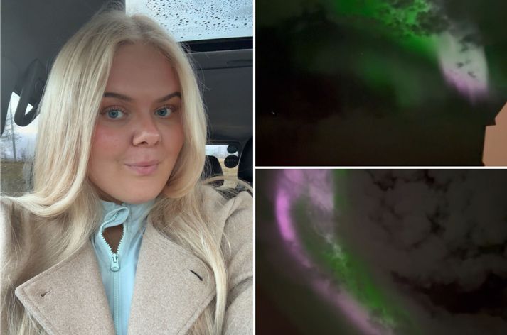 Ljósasýningin setti punktinn yfir i-ið á annars löngum vinnudegi Ágústu í jólastressinu í dag.