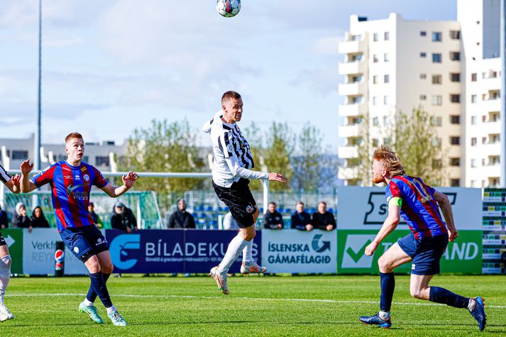 Kjartan Henry hefur komið við sögu í 16 leikjum í Bestu deild karla í sumar og skorað fjögur mörk. Hann var ekki í leikmannahóp KR á sunnudag.