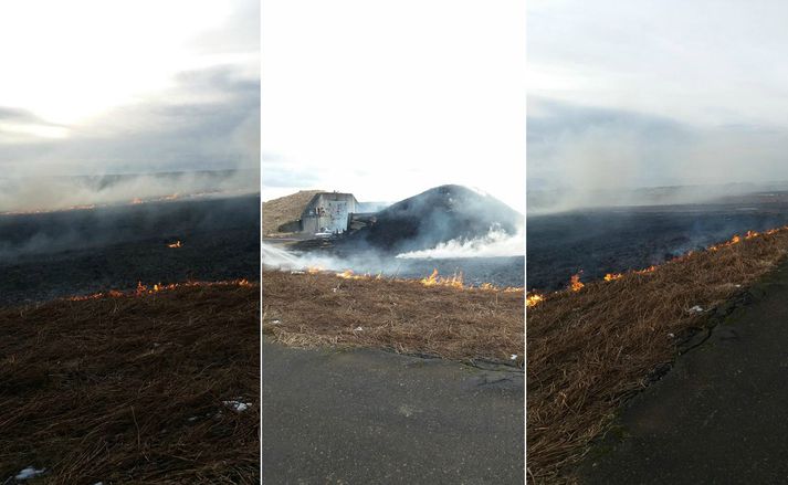 Einn bíll var sendur á vettvang til að takast á við eldinn.