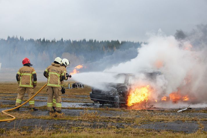 Frá flugslysaæfingu á Reykjavíkurflugvelli árið 2022.