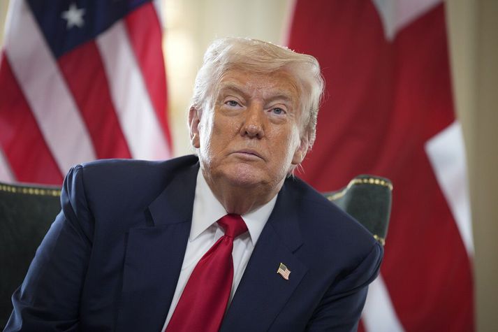 Donald Trump, forseti Bandaríkjanna, í Skotlandi í gær.