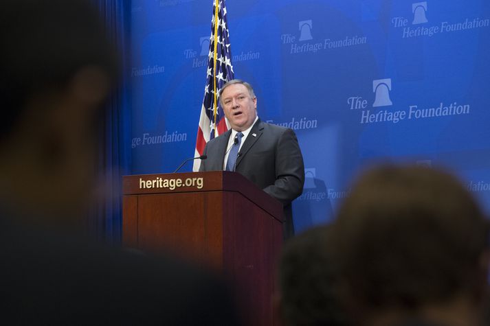 Mike Pompeo útlistaði áform Bandaríkjastórnar gegn Íran í ræðu sinni í dag