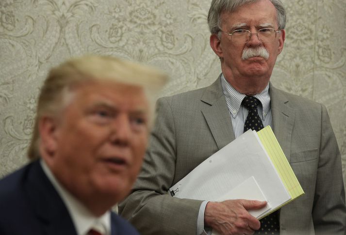 Bolton og Trump þegar allt lék í lyndi. Leiðir skildu í september með nokkrum látum.