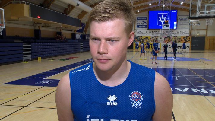 Kristinn Pálsson á landsliðsæfingu í Ásgarði í vikunni.