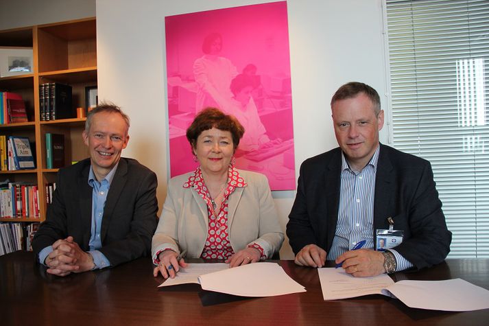 Ófeigur Tryggvi Þorgeirsson, framkvæmdastjóri þróunarsviðs hjá Heilsugæslu höfuðborgarsvæðisins, Svanhvít Jakobsdóttir, forstjóri Heilsugæslu höfuðborgarsvæðisins og Páll Matthíasson, forstjóri Landspítala