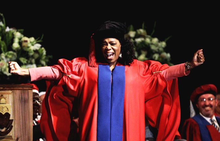 Oprah tók á móti heiðurs-doktorsgráðu í Bloemfontein í Suður-Afríku í dag.