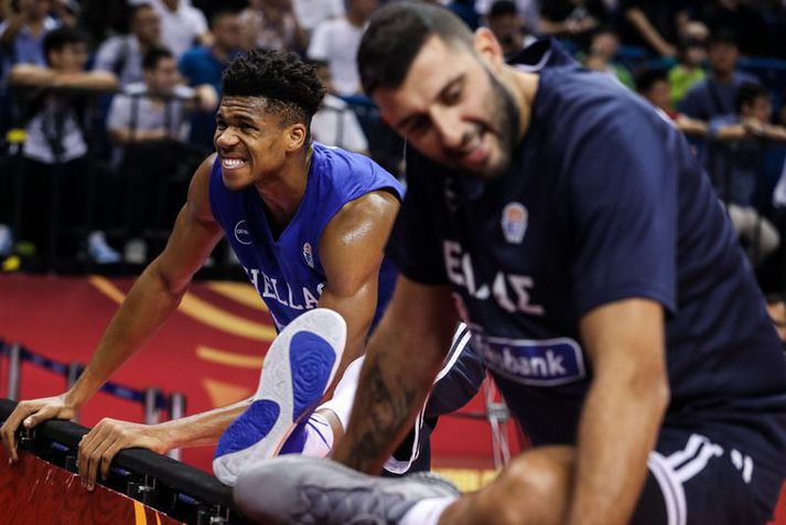 Giannis Antetokounmpo hefur verið í smá basli á HM í Kína til þessa.