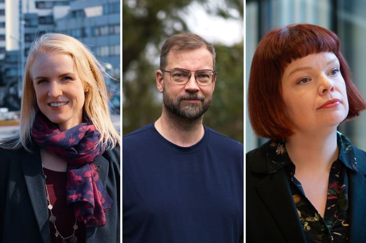 Sigurbjörg Erla, Björn Leví og Þórhildur Sunna.