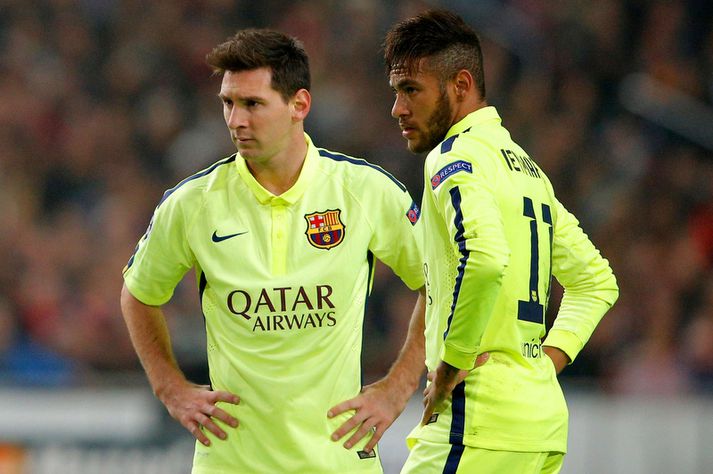 Lionel Messi og Neymar eru samherjar hjá Barcelona.