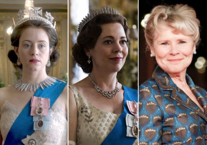 Leikkonurnar sem leika Elísabetu í The Crown.