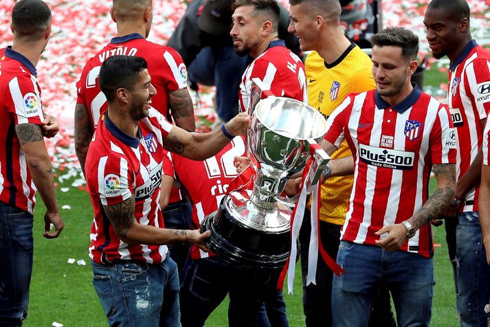 Luis Suárez varð Spánarmeistari með Atl. Madríd á síðustu leiktíð. Liðið stefnir á að verja titilinn í ár.