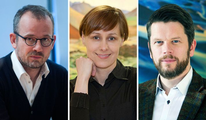 Róbert Marshall formaður þingflokks BF, Brynhildur Pétursdóttir, fulltrúi BF í fjárlaganefnd og Guðmundur Steingrímsson, formaður flokksins.
