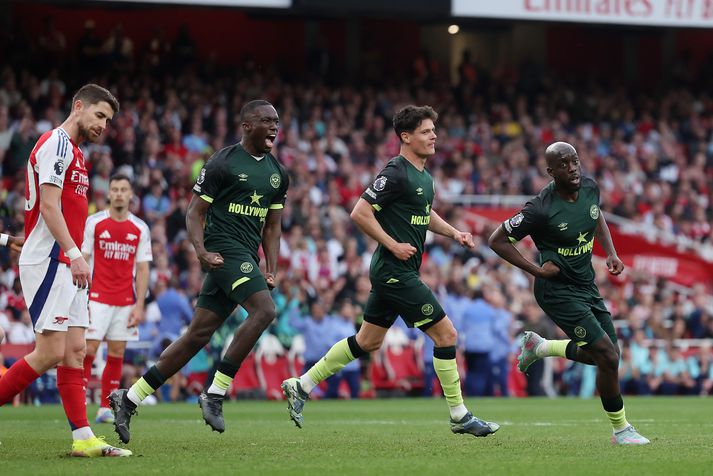 Yoane Wissa skoraði jöfnumarmark Brentford skömmu eftir að Arsenal komst yfir. 