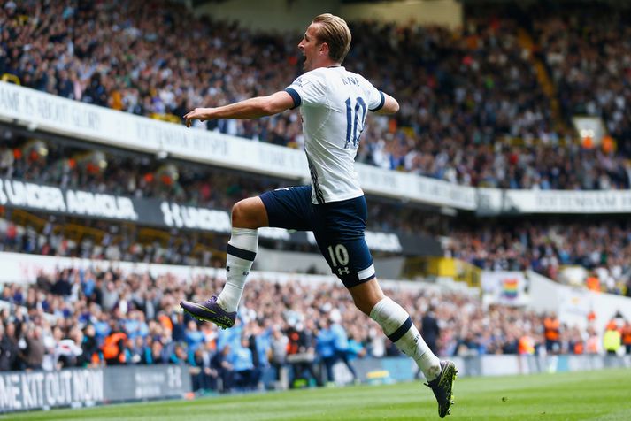 Harry Kane skoraði eitt marka Tottenham.