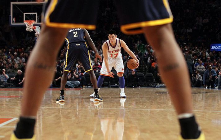Jeremy Lin sem leikmaður New York Knicks.