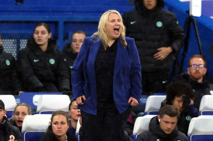 Emma Hayes var langt því frá að vera sátt eftir leik Chelsea og Barcelona.