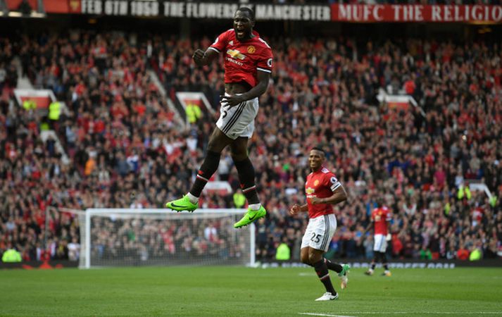 Romelu Lukaku fagnar eftir að hafa skorað gegn sínu gamla félagi.