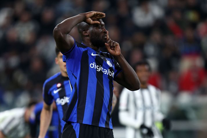 Romelu Lukaku skoraði jöfnunarmark Inter í gær, en fékk í kjölfarið að líta rautt spjald.