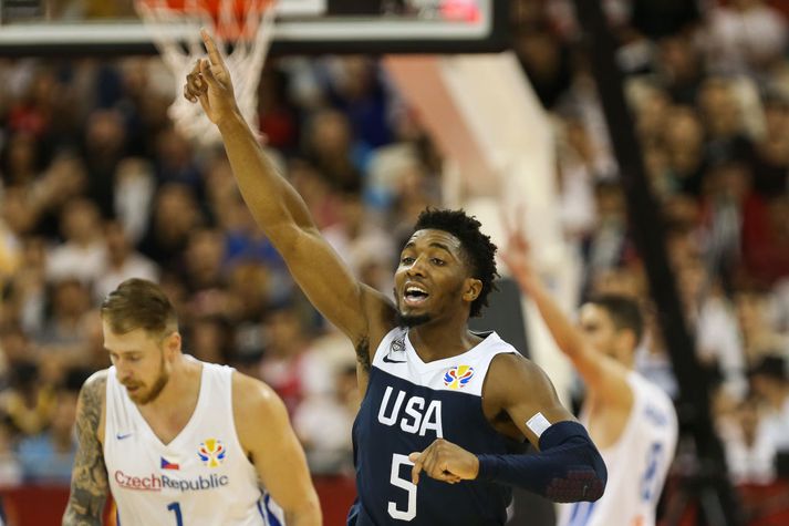 Donovan Mitchell fór fyrir liði Bandaríkjanna í dag