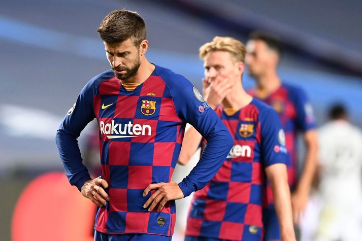 Gerard Pique var í öngum sínum eftir tapið fyrir Bayern München.