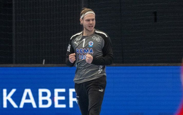 Sigurjón Guðmundsson var frábær í marki Kolstad í kvöld.