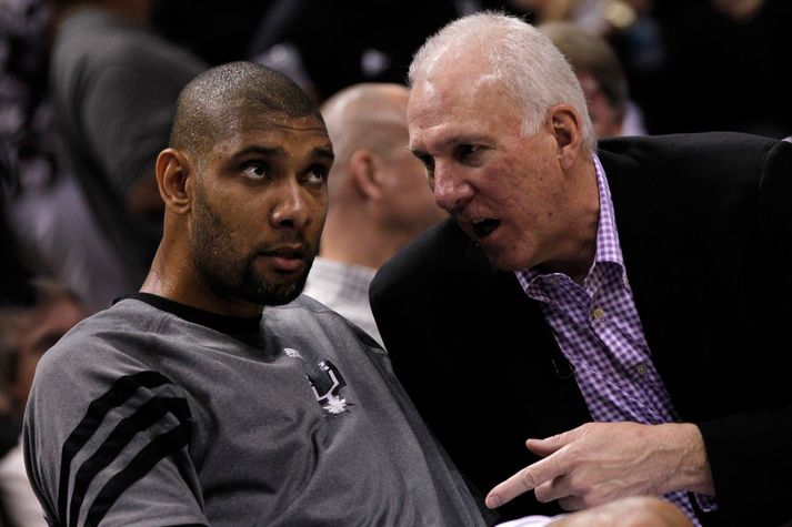 Tim Duncan og Gregg Popovich.