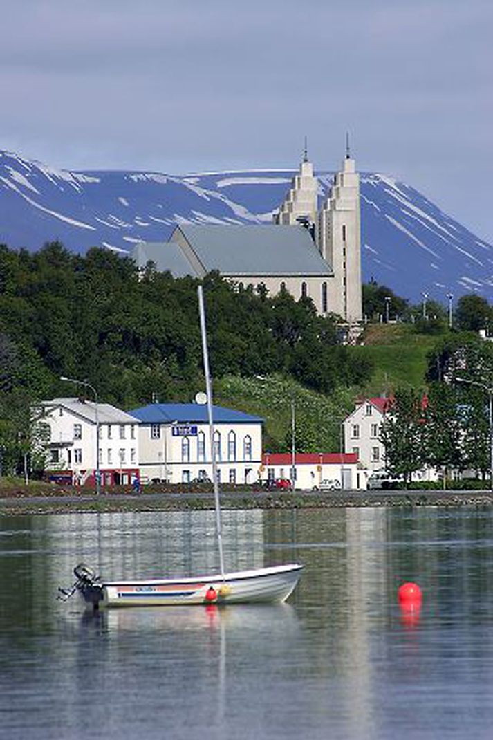 Til stendur að reisa KFC og leigubílastöð á þessu svæði Akureyrar.
mynd/kristján