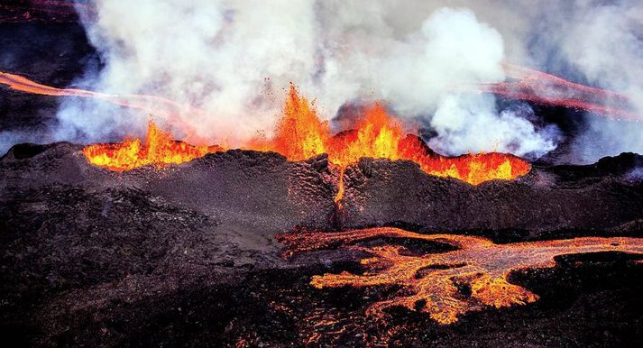 Elgosið í Holuhrainu er mesta hraungos sem orðið hefur á Íslandi í 230 ár.