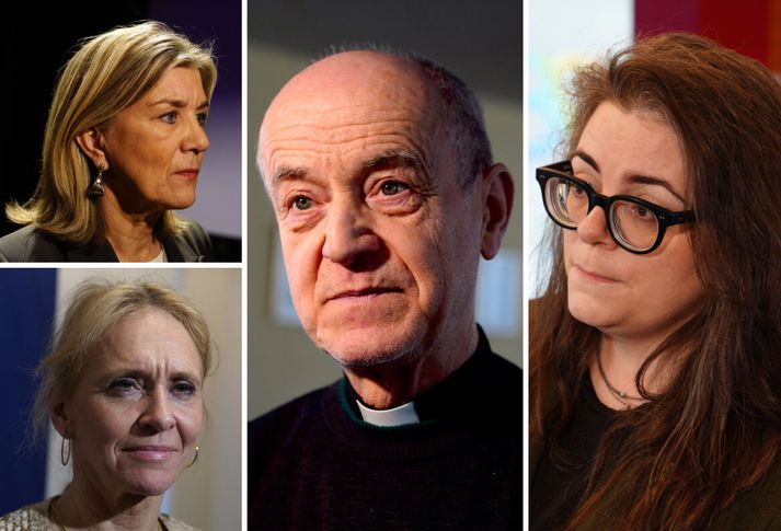 Hanna Katrín, Þorgerður Katrín, og Bjarndís Helga beina spjótum sínum að Jakobi Roland kanslara Kaþólsku kirkjunnar.