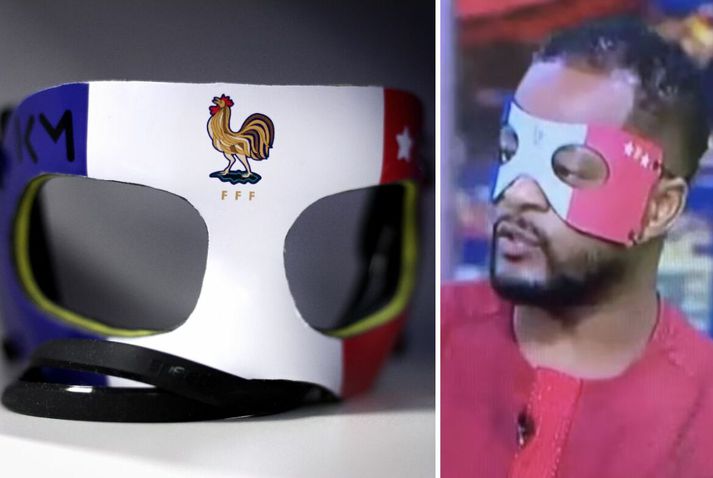 Patrice Evra og Mbappé-gríman fræga.