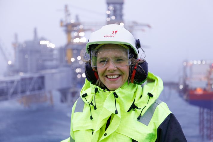 Sylvi Listhaug, olíumálaráðherra Noregs, við opnun Johan Sverdrup-svæðisins í Norðursjó fyrr í mánuðinum.