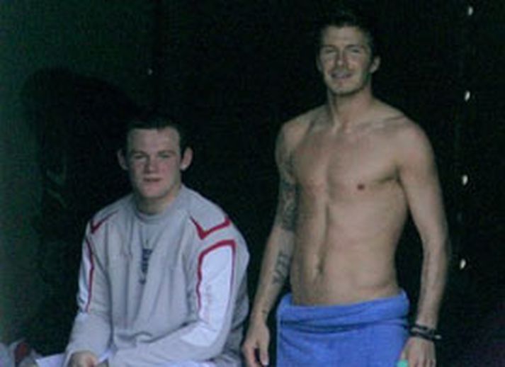 Vinirnir Rooney og Beckham léttir í lund