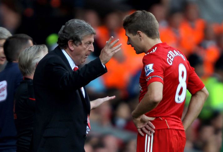 Roy Hodgson og Steven Gerrard.