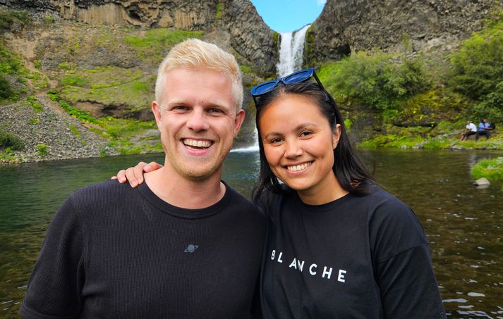 Birkir Pétursson og Sunneva Hrönn Sigurvinsdóttir, sem elska það að vera í Þjórsárdal í góðu veðri.