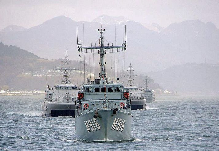 Forystuskipið er ORP Czernicki frá Póllandi.