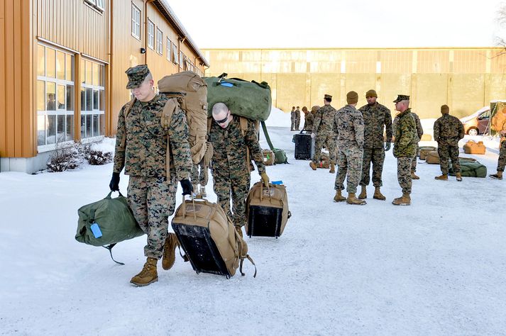Bandarískir landgönguliðar í Noregi.