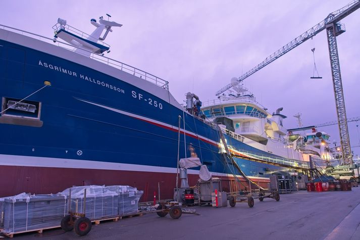 Góðu heilli er smíði Halldórs Ás­gríms­sonar hins nýja svo vel á veg komin að hann stóðst ágang stormsins Dave stór áfalla­laust.
