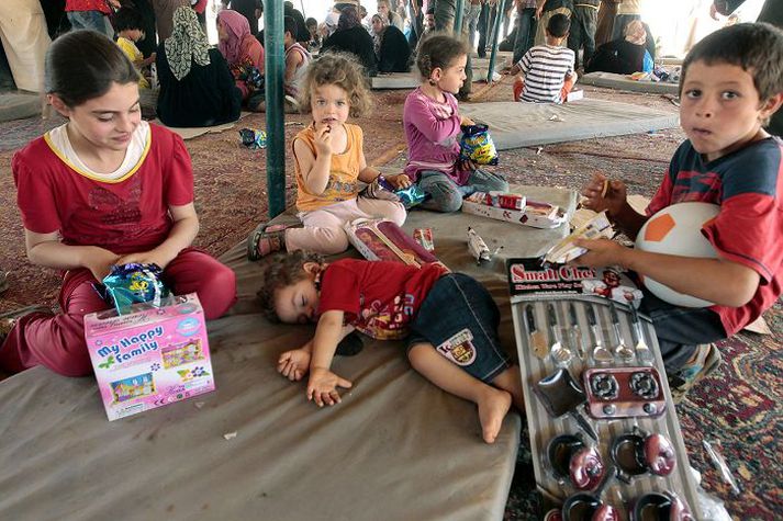UNICEF á Íslandi hefur í dag söfnunarátak til styrktar sýrlenskum börnum í flóttamannabúðum. NordicPhotos/AFP