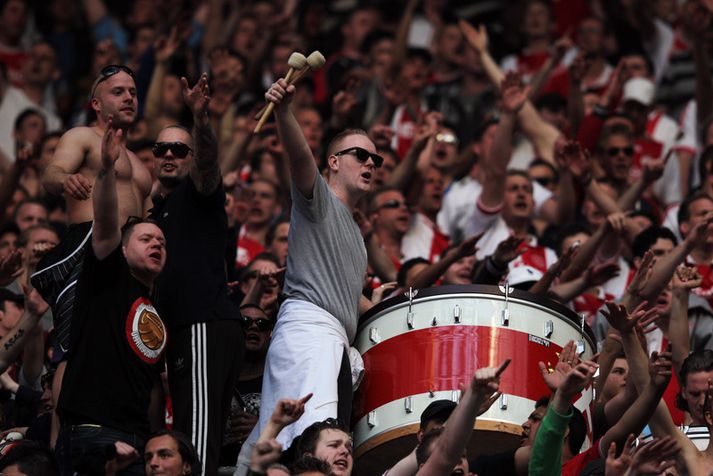 Stuðningsmenn Ajax höfðu ástæðu til að fagna í dag.