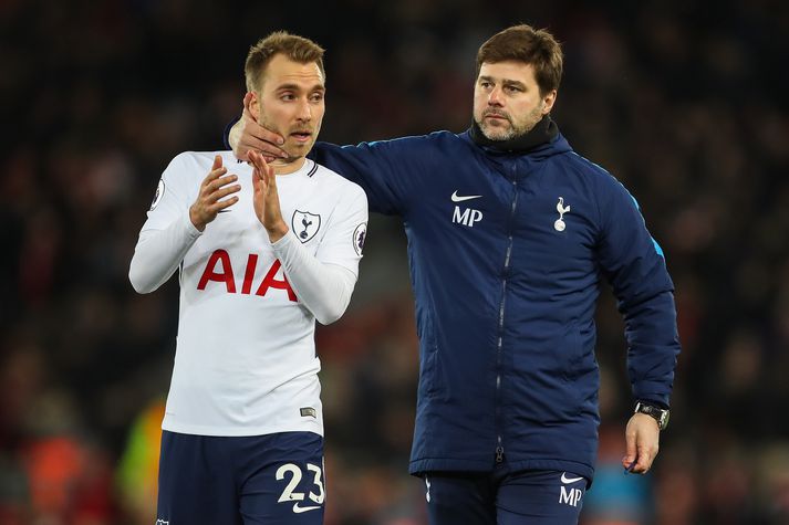 Pochettino og Eriksen á góðri stundu.