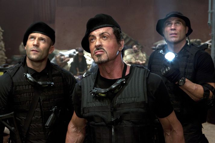 Couture er hér með Sly Stallone og Jason Statham í The Expendables.